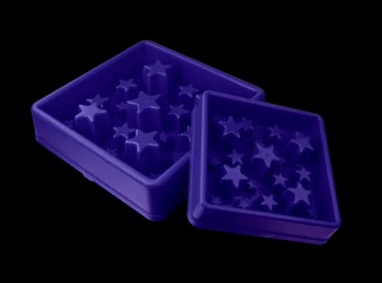 Eat slow live longer stars blauw — S